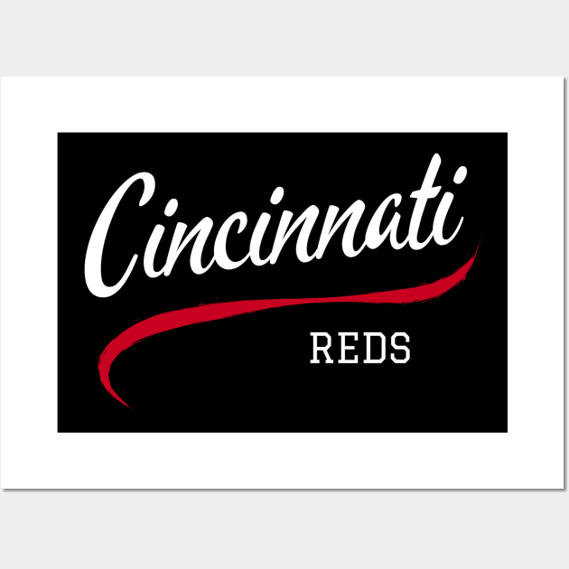 Cincinnati Reds Retro Wall Art by CityTeeDesigns